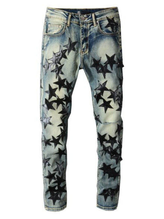 Men's Washed Star Slim Jeans - Hovatok