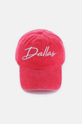 Zenana Washed DALLAS Embroidered Baseball Cap - Hovatok