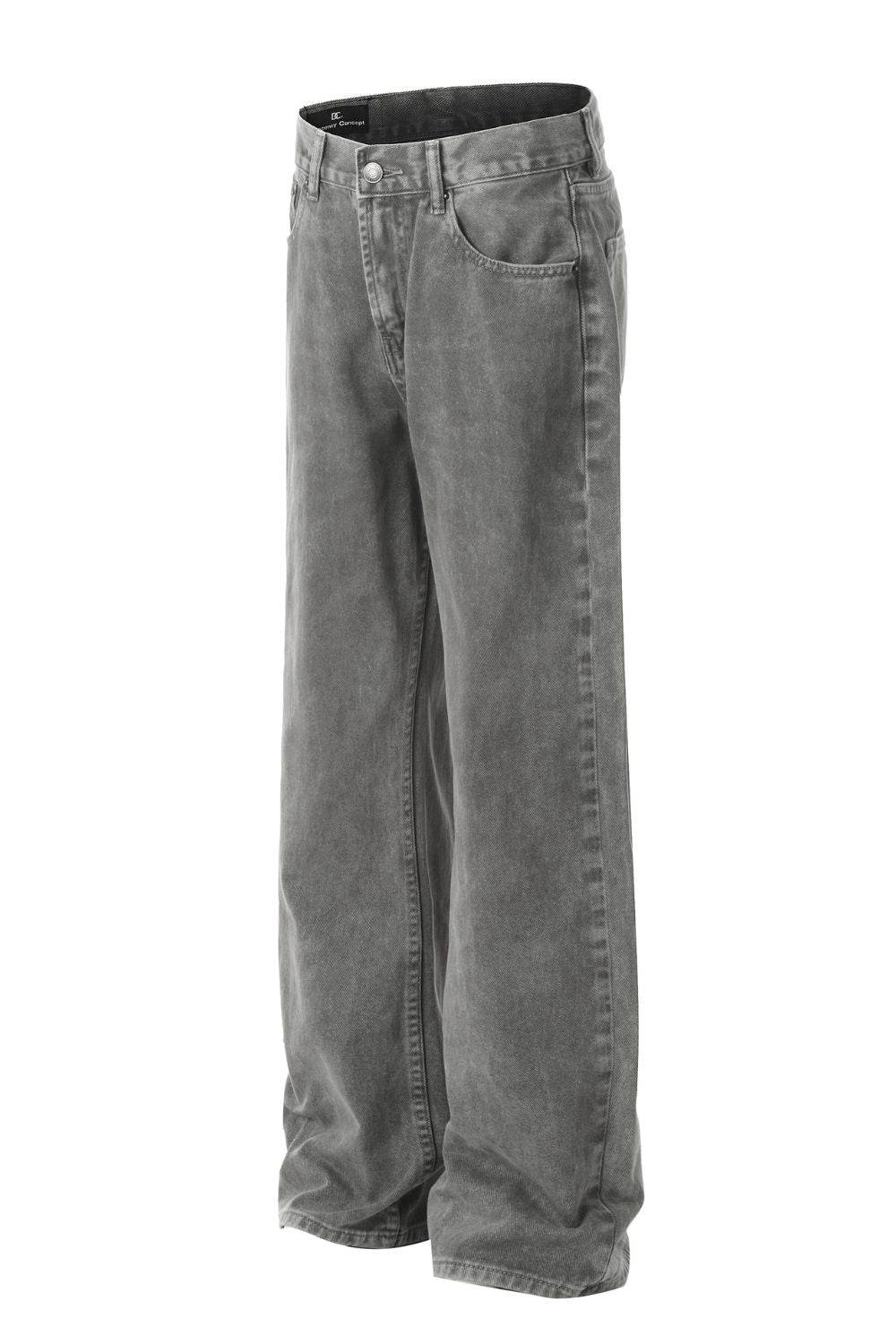 Men's Straight Leg Jeans with Pockets - Hovatok