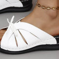 Tied Open Toe Low Heel Sandals - Hovatok