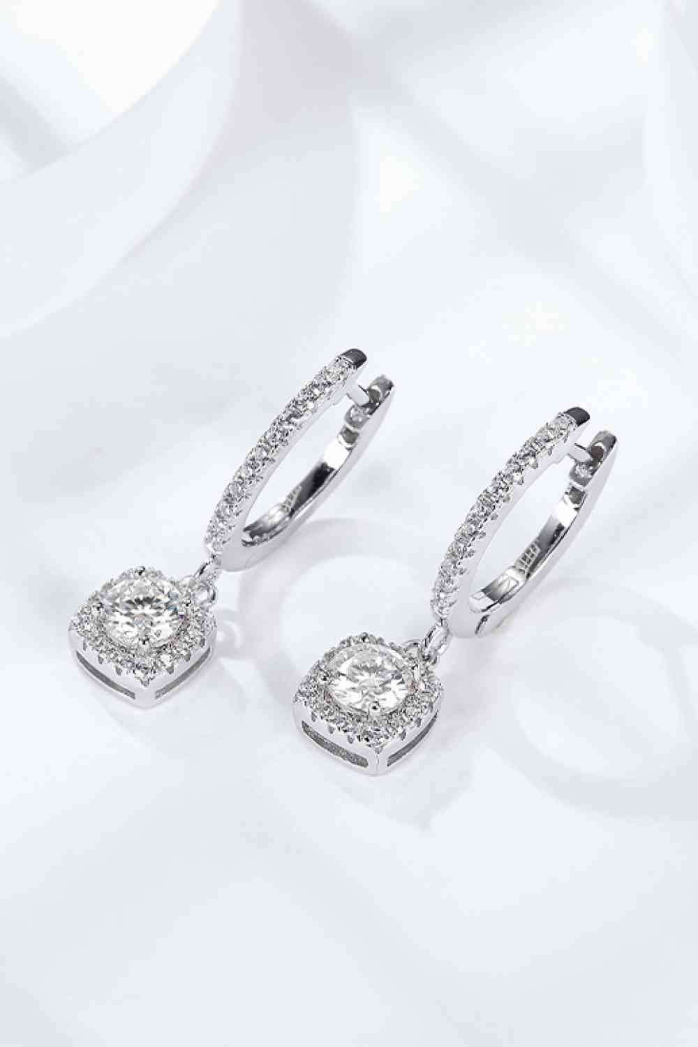 Adored Moissanite Huggie Drop Earrings - Hovatok
