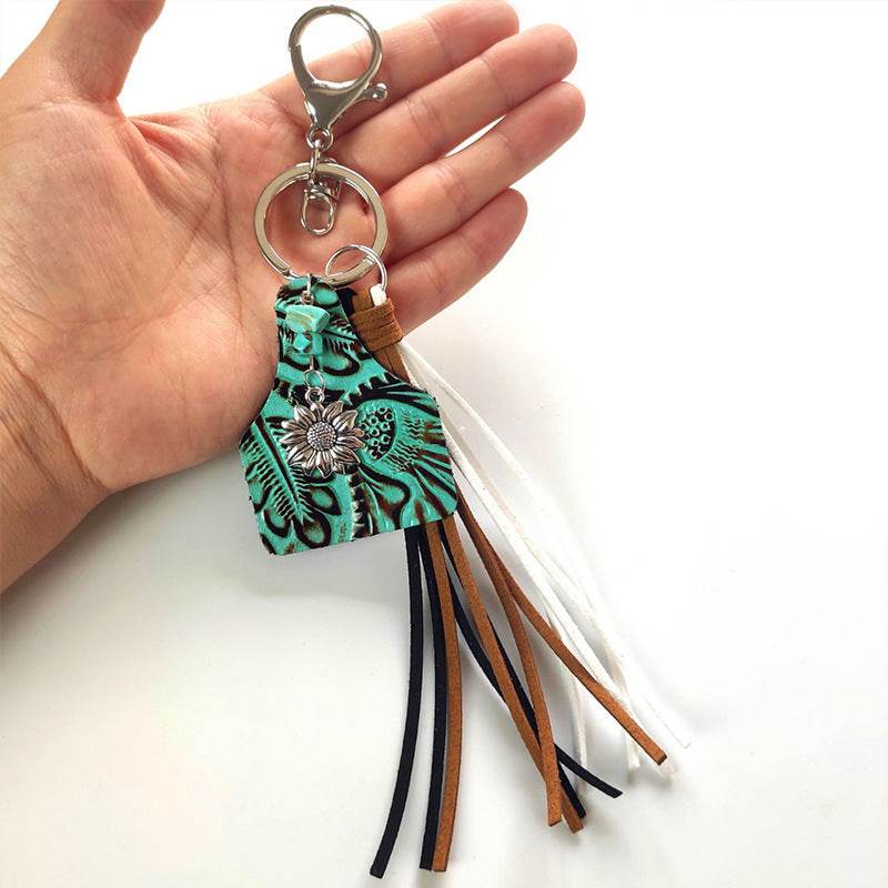 Turquoise Fringe Detail Key Chain - Hovatok