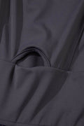 Cutout Square Neck Wide Strap Active Jumpsuit - Hovatok