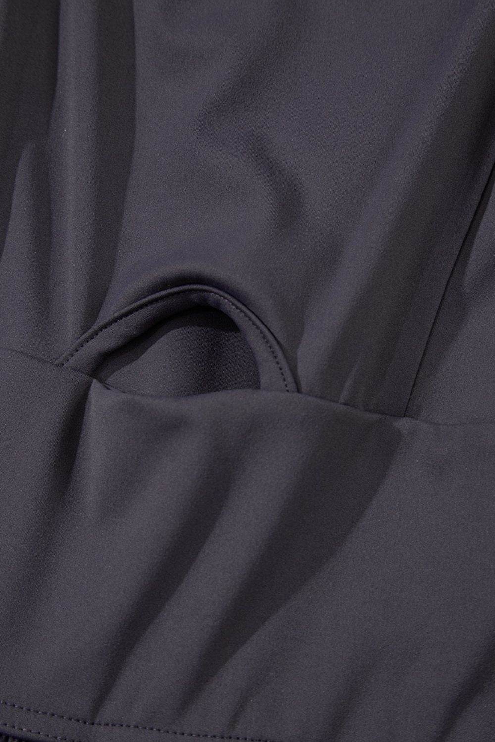 Cutout Square Neck Wide Strap Active Jumpsuit - Hovatok