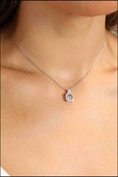 Adored Moissanite 925 Sterling Silver Necklace - Hovatok