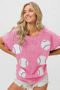 BiBi Sequin Baseball Short Sleeve T-Shirt - Hovatok