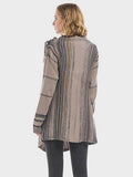 Angel Wings Tassel Striped Open Front Long Sleeve Cardigan - Hovatok