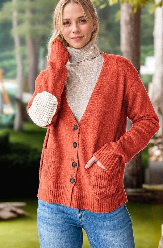 Heimish Full Size Long Sleeve V Neck Button Down Cardigan - Hovatok