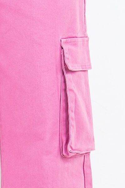 American Bazi Full Size Drawstring Wide Leg Cargo Pants Plus Size - Hovatok