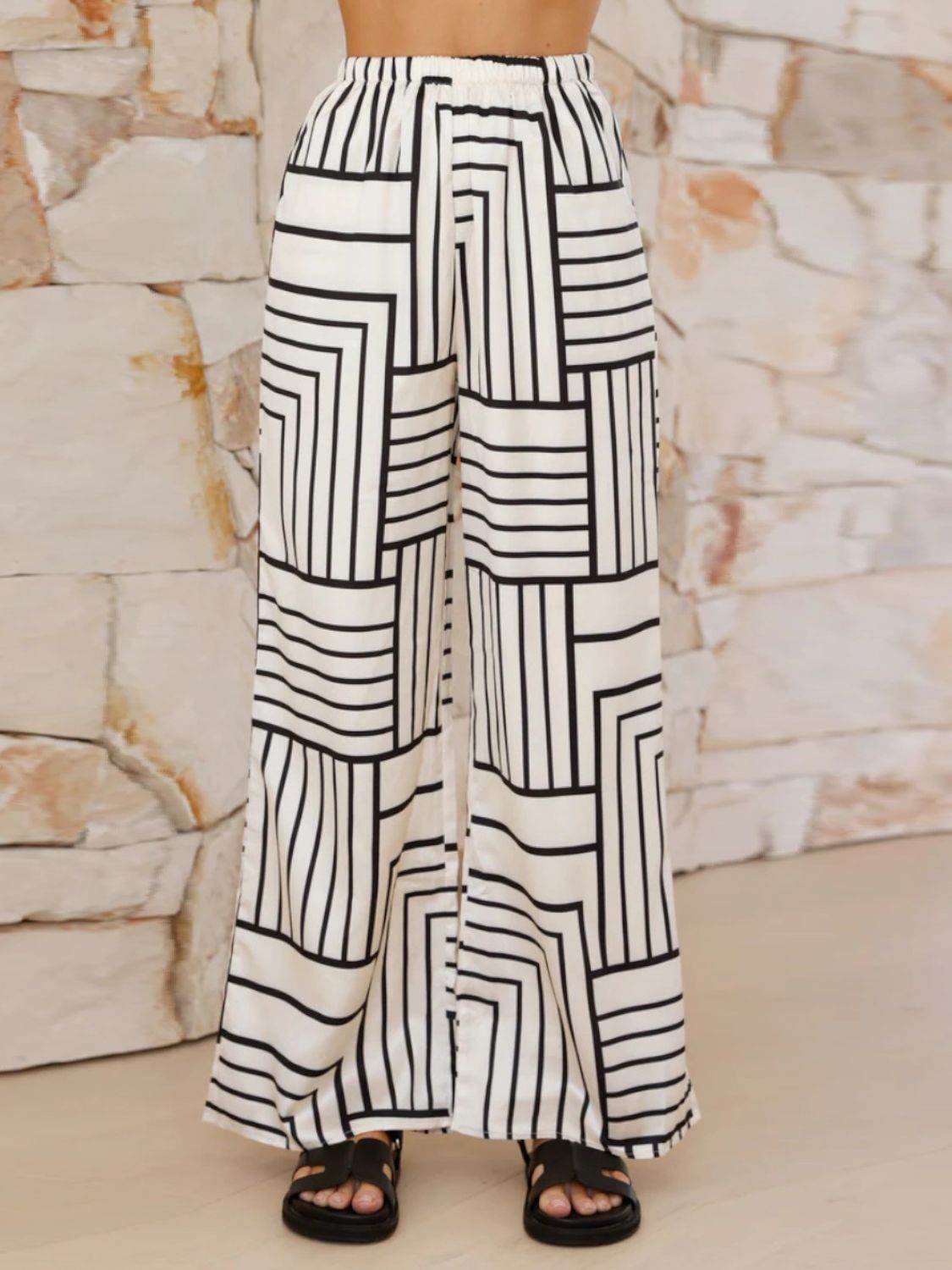 Button Down Half Sleeve Top and Pants Set - Hovatok