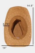 Fame Openwork Shell Weave Straw Hat - Hovatok