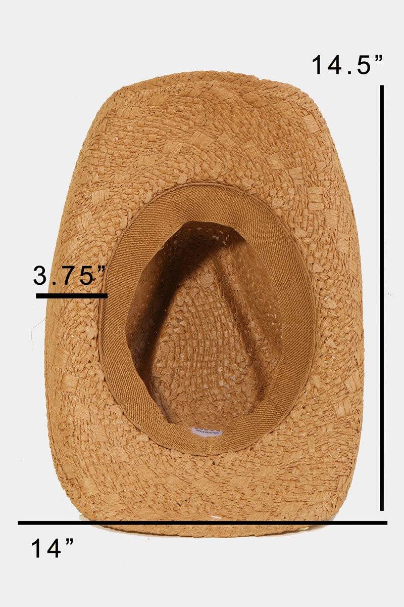 Fame Openwork Shell Weave Straw Hat - Hovatok