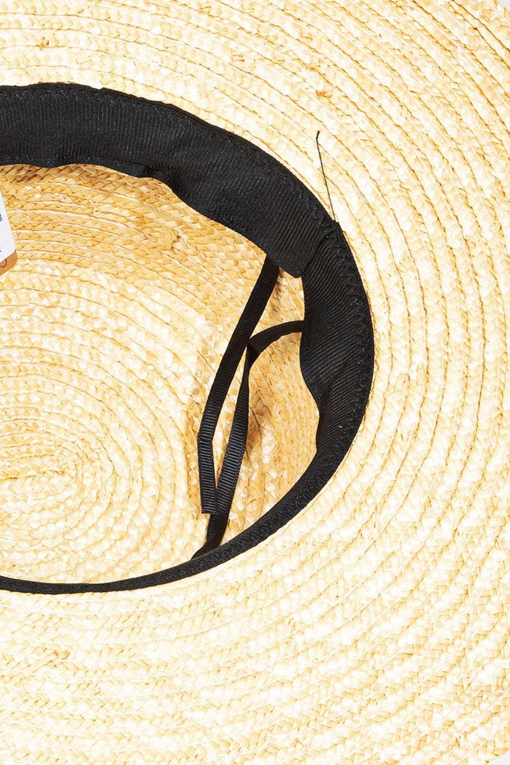 Fame Flat Brim Straw Weave Hat - Hovatok
