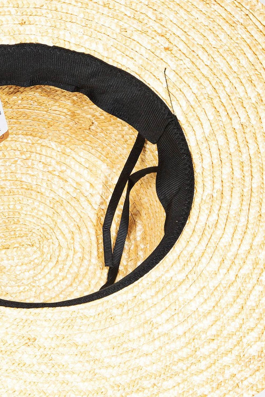 Fame Flat Brim Straw Weave Hat - Hovatok