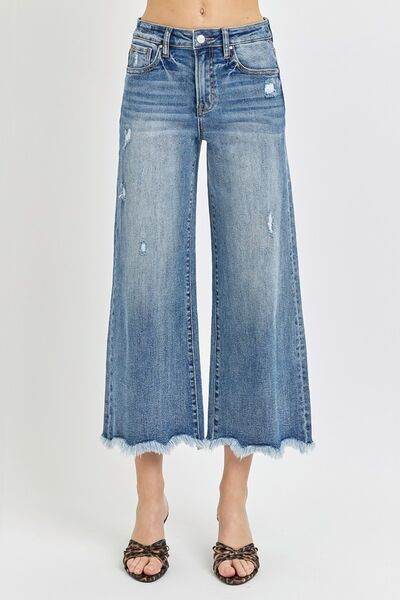 Risen High Rise Cropped Flare Jeans - Hovatok