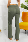 Zenana Clementine Full Size High-Rise Bootcut Jeans in Olive - Hovatok