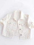 Full Size Cropped Denim Jacket Plus Size - Hovatok