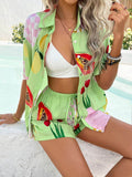 Devine Printed Button Down Shirt and Shorts Set - Hovatok