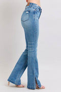 Judy Blue HW Tummy Control Vintage Wash Side Slit Slim Boot Jeans - Hovatok