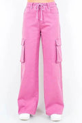 American Bazi Full Size Drawstring Wide Leg Cargo Pants Plus Size - Hovatok