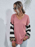 Leopard Striped Waffle-Knit Top - Hovatok