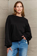 Full Size Round Neck Long Sleeve Sweatshirt - Hovatok