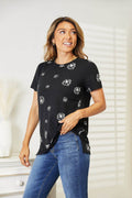 Double Take Dandelion Print Round Neck T-Shirt - Hovatok
