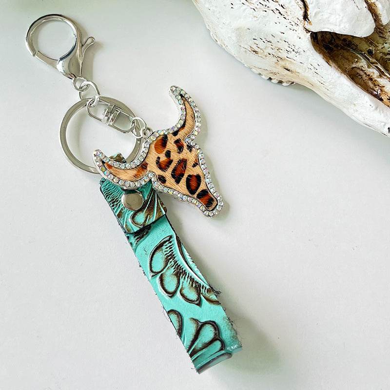 Rhinestone Bull Keychain - Hovatok