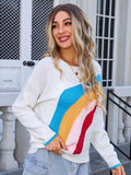 Angel Wings Rainbow Round Neck Long Sleeve Sweater - Hovatok