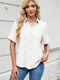 Collared Neck Short Sleeve Shirt - Hovatok
