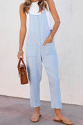 Spaghetti Strap Denim Overalls with Pockets - Hovatok