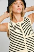 Umgee Round Neck Texture Striped Tank - Hovatok
