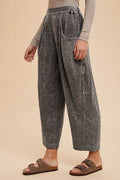 Annie Wear Mineral Washed Elastic Waist Pants - Hovatok
