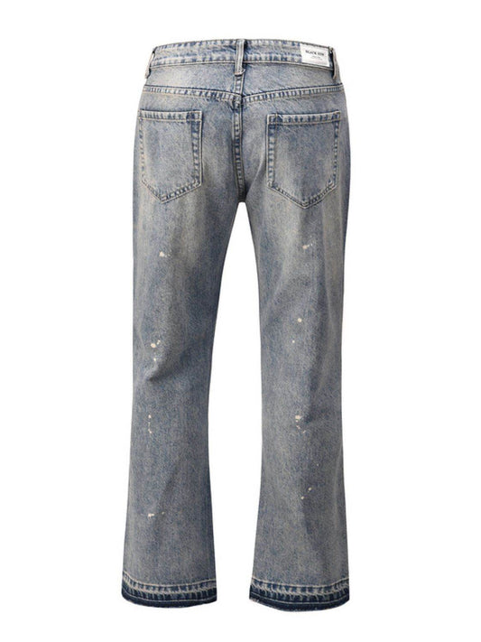Men's Frayed Hem Bootcut Jeans - Hovatok