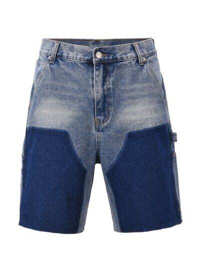 Men's Washed Cargo Denim Shorts - Hovatok