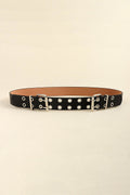 PU Leather Two Row Eyelet Belt - Hovatok