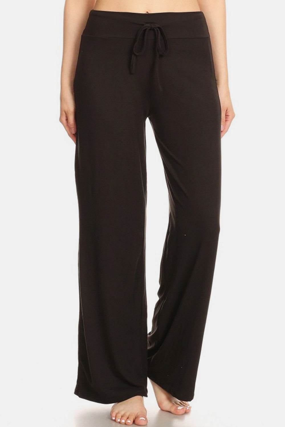 Leggings Depot High Waist Drawstring Wide Leg Pants - Hovatok