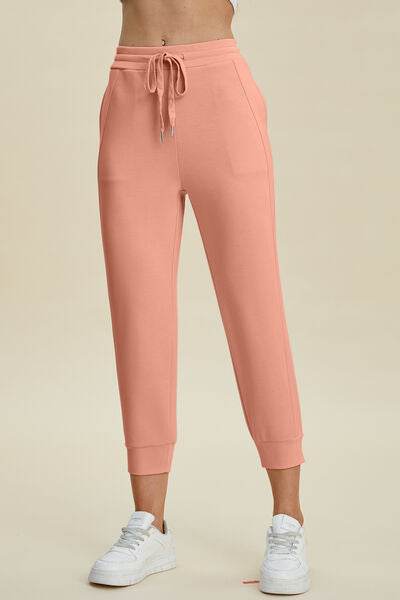 Basic Bae Full Size Air Scuba Drawstring High Waist Cropped Pants - Hovatok