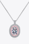 Adored 925 Sterling Silver Rhodium-Plated 1 Carat Moissanite Pendant Necklace - Hovatok