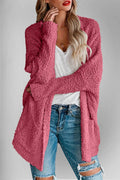 Double Take Pocketed Open Front Long Sleeve Cardigan - Hovatok