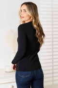 Basic Bae Asymmetrical Neck Long Sleeve Top - Hovatok