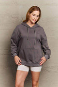 Full Size Long Sleeve Dropped Shoulder Hoodie - Hovatok