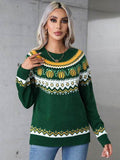 Angel Wings Geometric Round Neck Long Sleeve Sweater - Hovatok