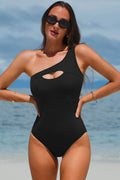 Cutout One Shoulder Sleeveless One-Piece Swimwear - Hovatok