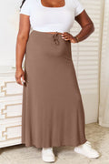 Double Take Full Size Soft Rayon Drawstring Waist Maxi Skirt - Hovatok