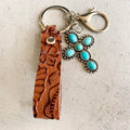 Turquoise Genuine Leather Key Chain - Hovatok