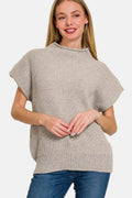 Zenana Short Sleeve Mock Neck Sweater - Hovatok