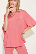 Basic Bae Full Size Bamboo Drop Shoulder T-Shirt and Flare Pants Set - Hovatok