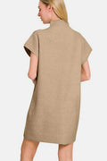 Zenana Short Sleeve Sweater Mini Dress - Hovatok