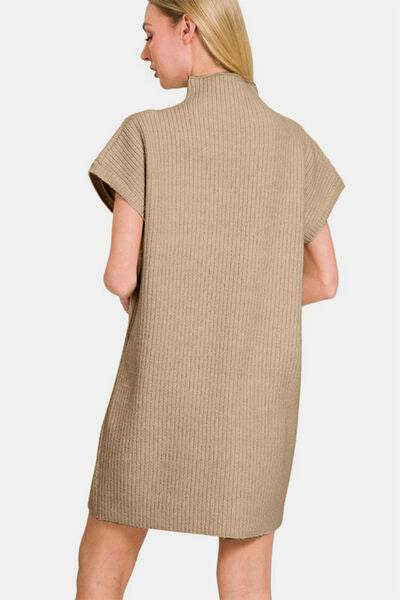 Zenana Short Sleeve Sweater Mini Dress - Hovatok